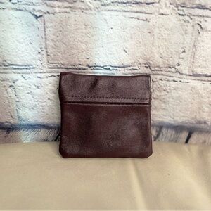 Lamb skin Leather Squeeze Coin Purse (brown)